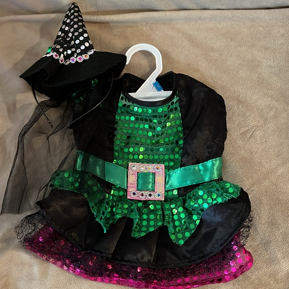 Pet Life Green and Pink Sequin Dog Costume
